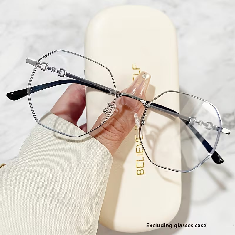 👓✨ Chic Polygonal Metal Frame Glasses Modern • Cute • Lightweight Style 💖