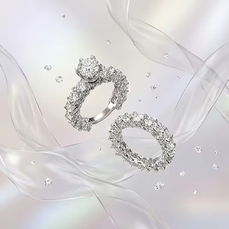 💍✨ Fashionable Engagement Ring Set Elegant  💖