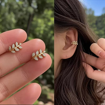 Elegant Leaf Ear Cuff – No Piercing Adjustable Fairy Style Earrings