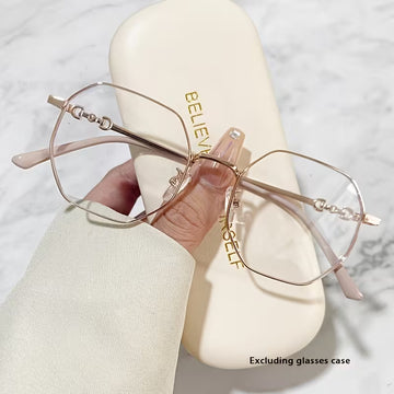 👓✨ Chic Polygonal Metal Frame Glasses Modern • Cute • Lightweight Style 💖