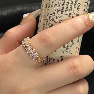 Minimalist Open Ring with Zirconia – Cool-Tone Copper Women’s Jewelry