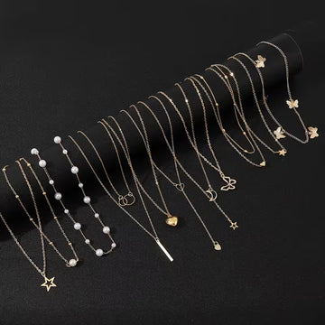 💖✨ 11pcs Layered Heart Necklace Set Elegant • Multi-layer • Trendy Style 💫