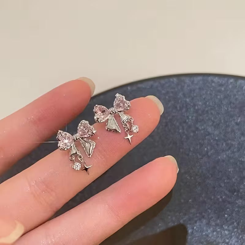 1 Pair Y2K Pink Bow Earrings💖🎀✨